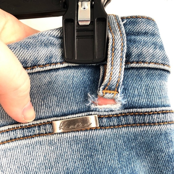 KANCAN Busted Knee Skinny Jeans Stretch Denim Raw Hem 5 26 High Rise Distressed - Picture 7 of 11